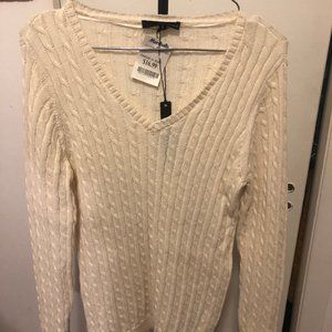 White Cable Knit Sweater